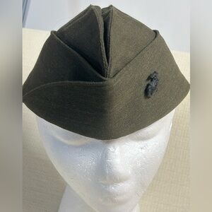 USMC Olive Green Garrison Cap with EGA Emblem